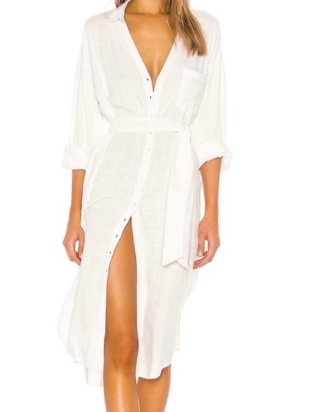 l*space White Viscose cover up